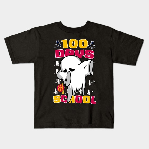 100 days of school featuring a Cute dabbing ghost #5 Kids T-Shirt by XYDstore